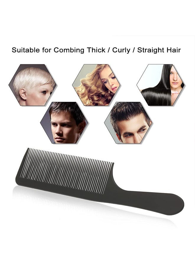 قطعتان من أمشاط الحلاقة المرنة لتصفيف الشعر المتدرج، مشط لدمج الشعر المتدرج والمسطح (أسود) - Image 5